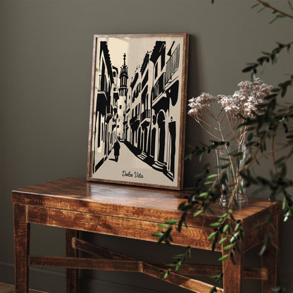 Dolce Vita Italian Cityscape Poster