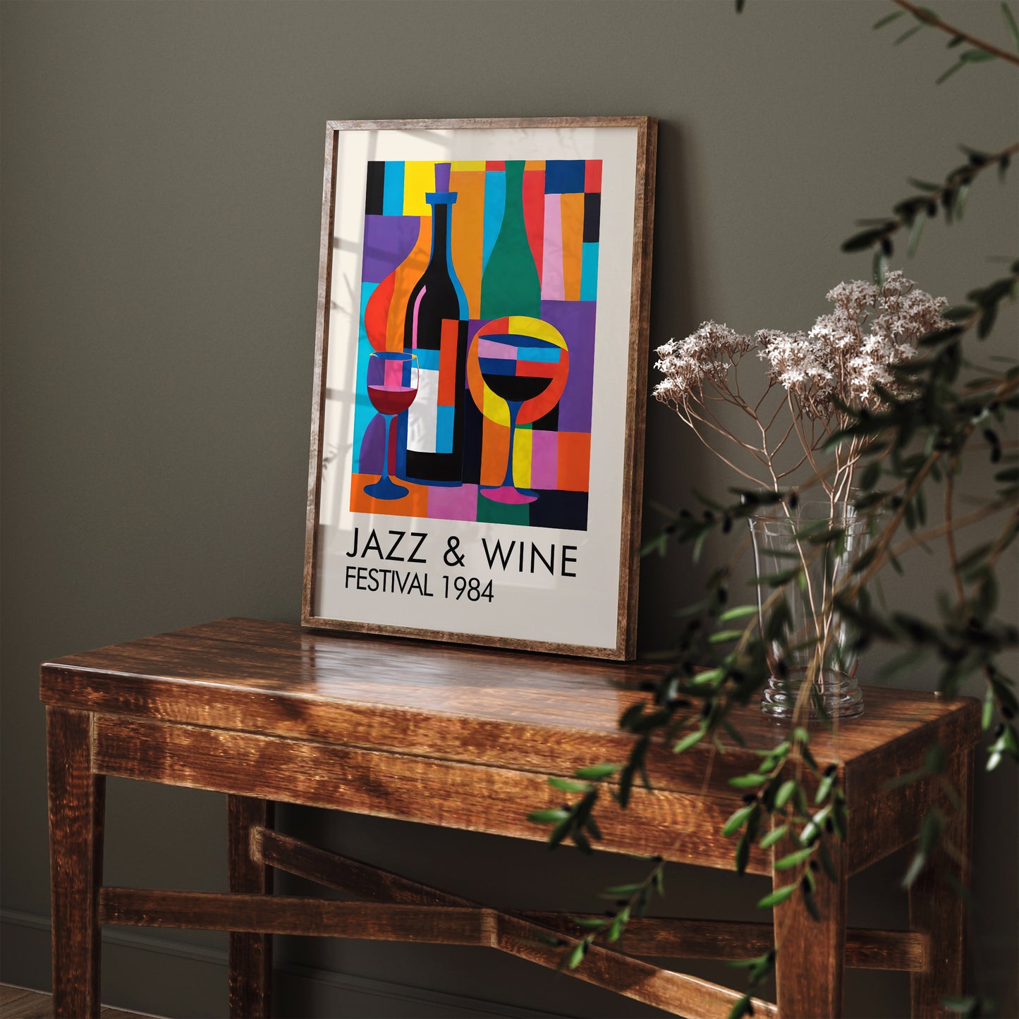 Jazz and Wine Colorful Wall Art