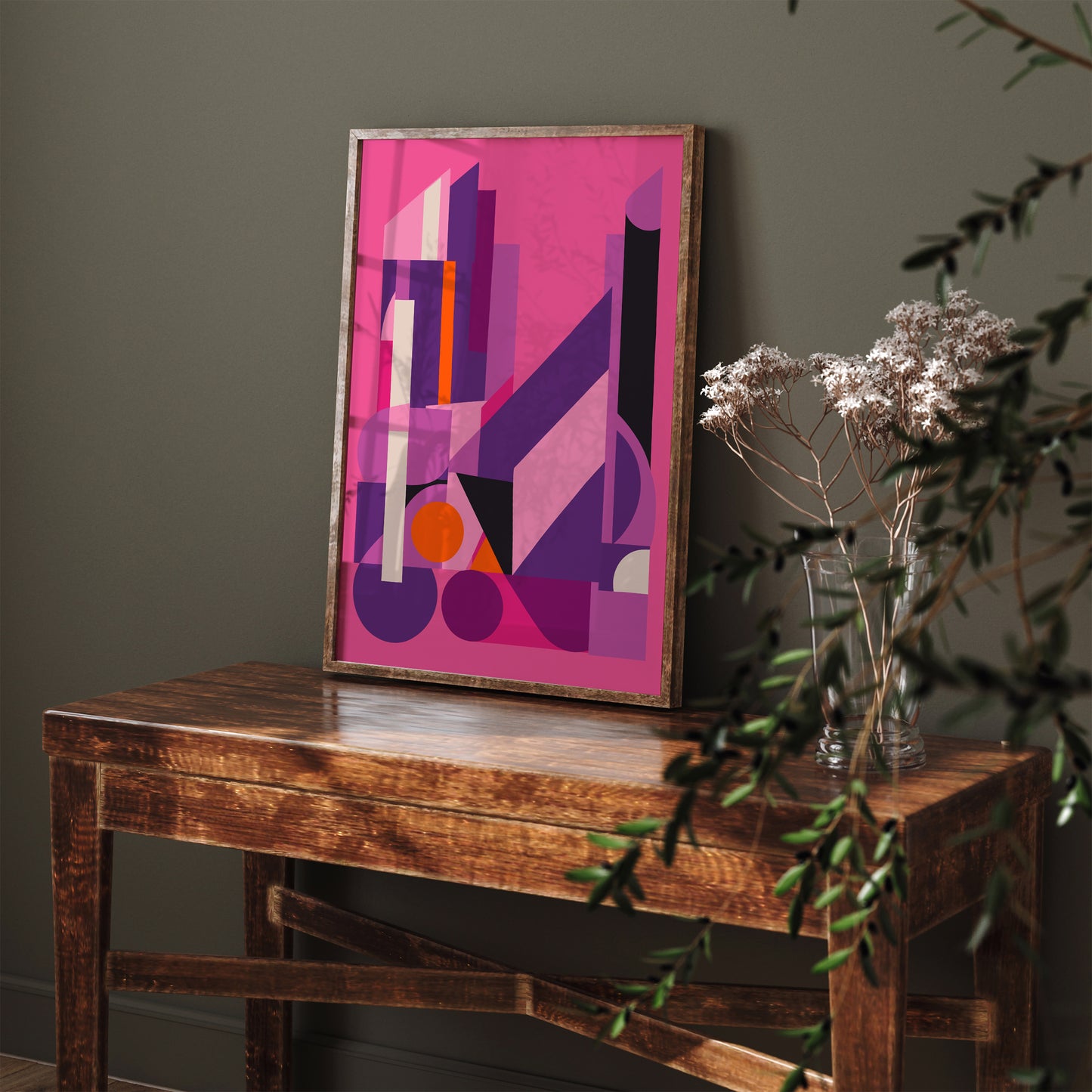 Abstract Still Life Pink and Purple Poster