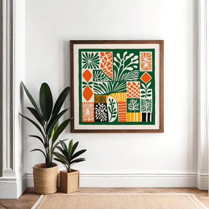 Botanical Cutouts Square Green Print