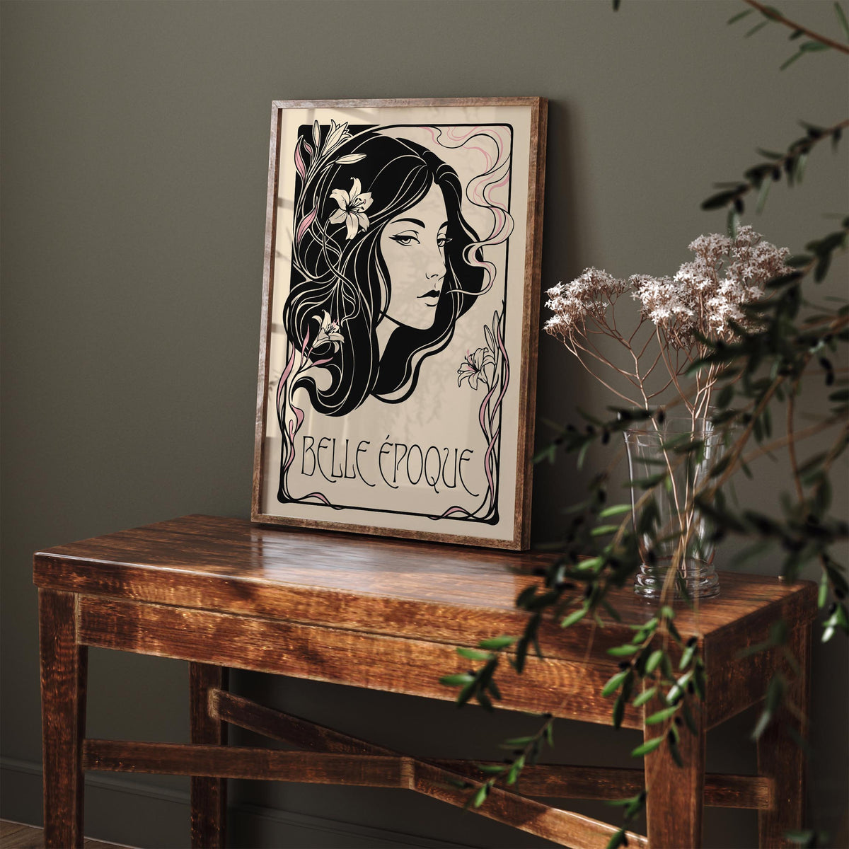 Art Nouveau Woman Portrait Vintage Art Poster