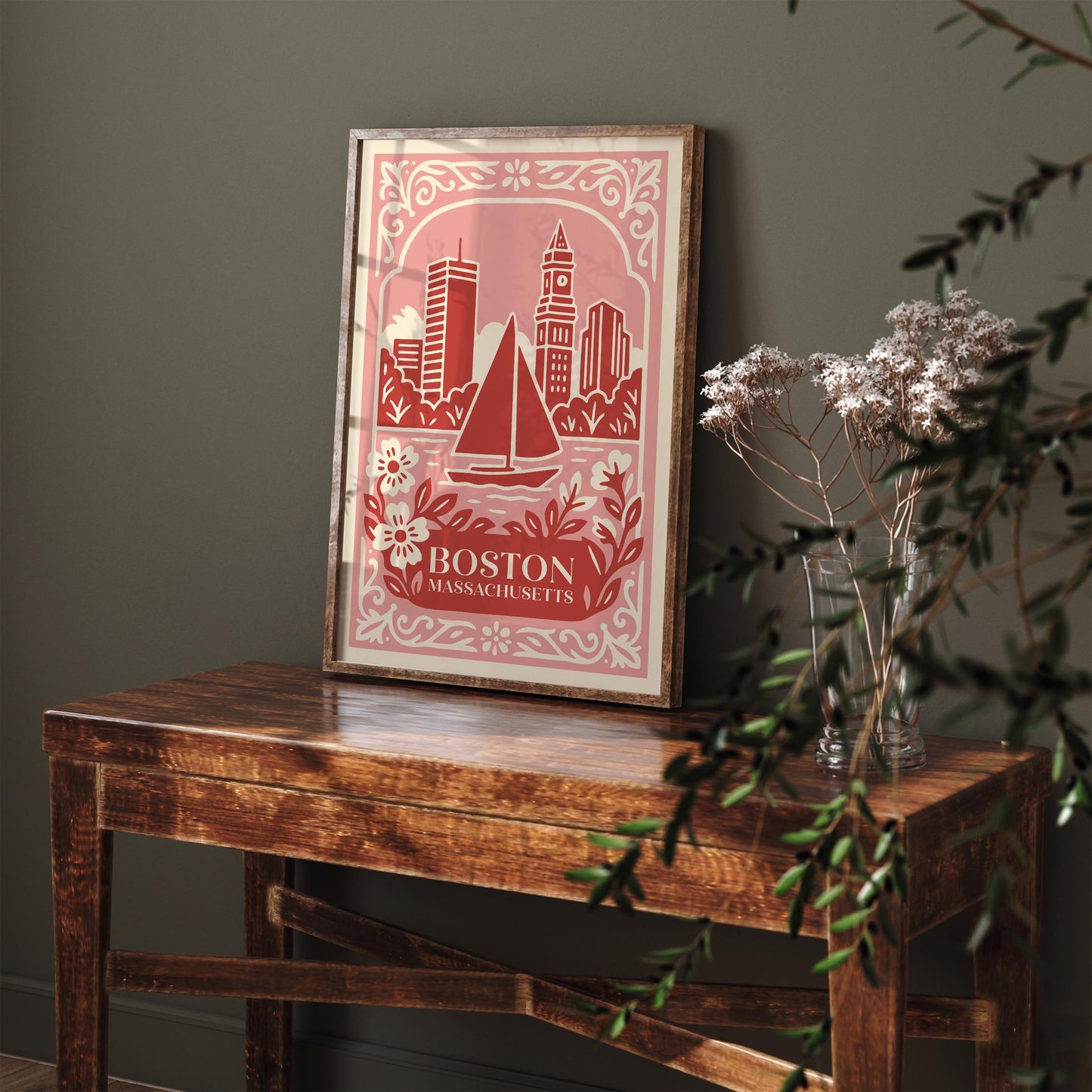 Boston Massachusetts Travel Poster