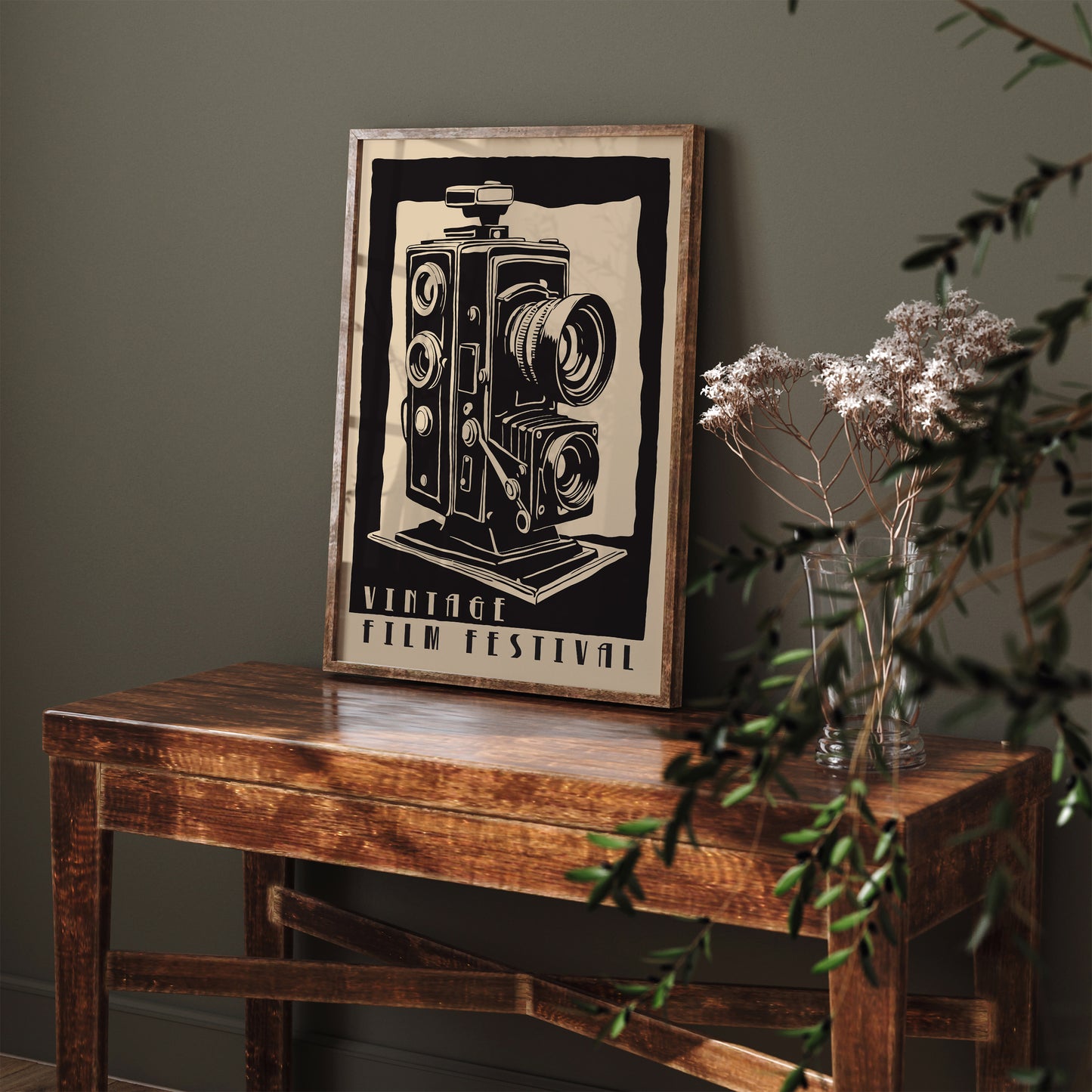 Vintage Film Festival Movie Camera Art Print