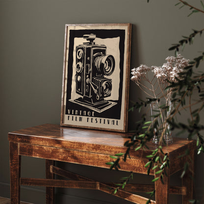 Vintage Film Festival Movie Camera Art Print