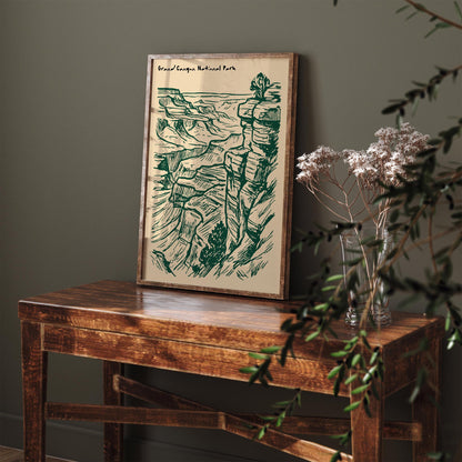 Grand Canyon Vintage National Park Art Poster