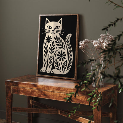Bohemian Cat Portrait Poster