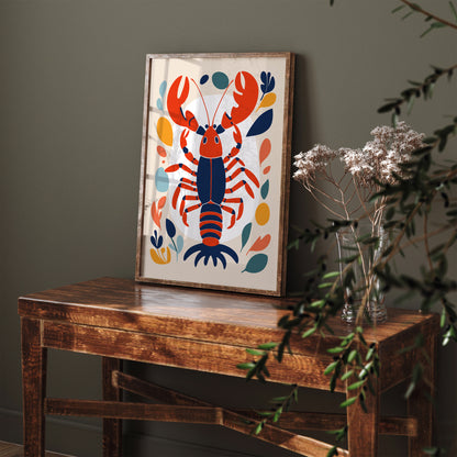 Lobster Retro Illustration Art Print