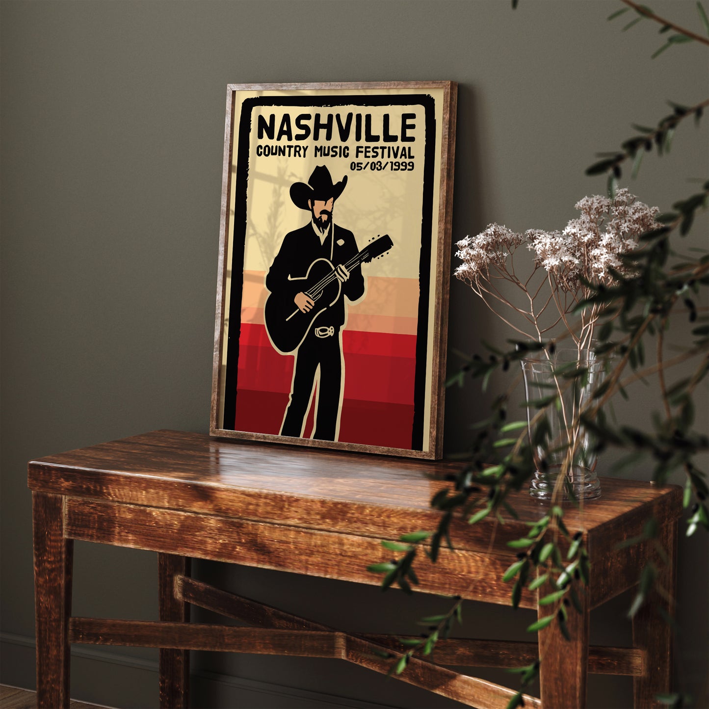 Nashville Country Music Festival Retro Poster