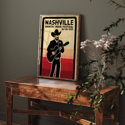 Nashville Country Music Festival Retro Poster