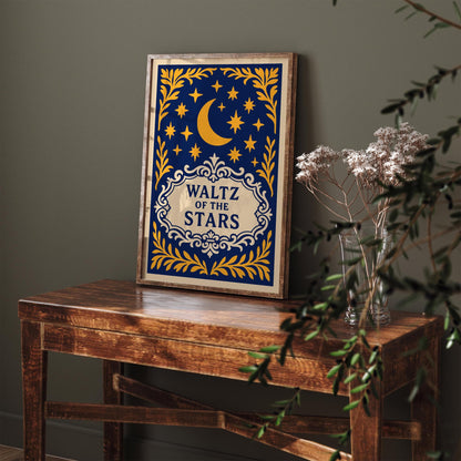 Waltz of the Stars Poster - Rococo Revival Celestial Art Print