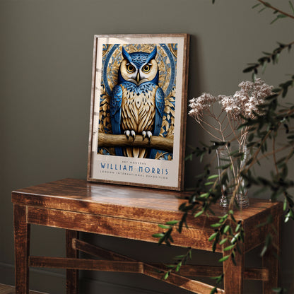 William Morris Owl Poster: Art Nouveau Botanical