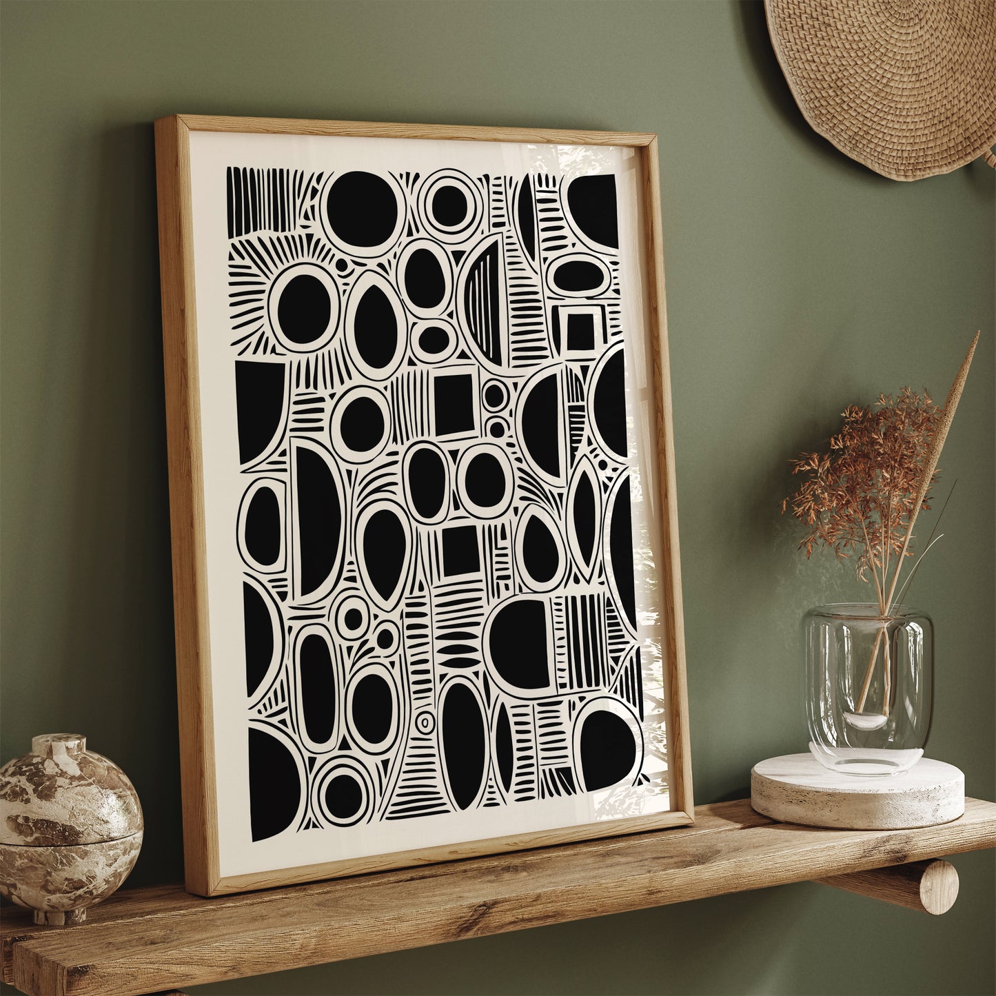 Black and White Abstract Art Print 2024