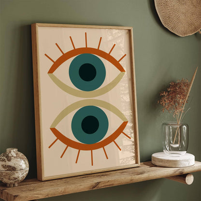 Retro Abstract Eyes Poster