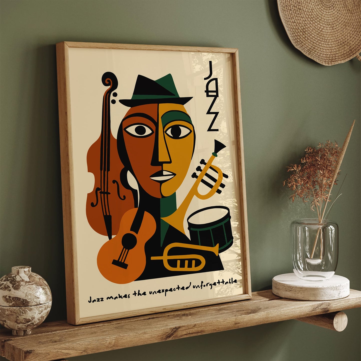 Jazz Music Poster - Retro Cubist Wall Art