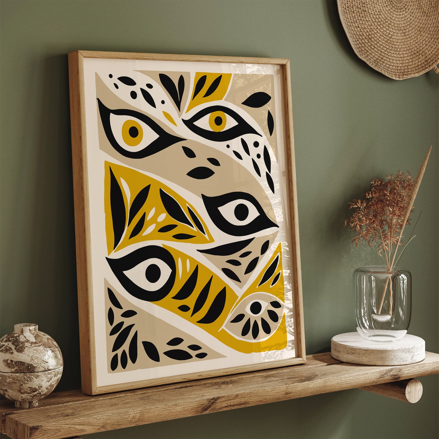 Modern Yellow Eyes Pop Art Print