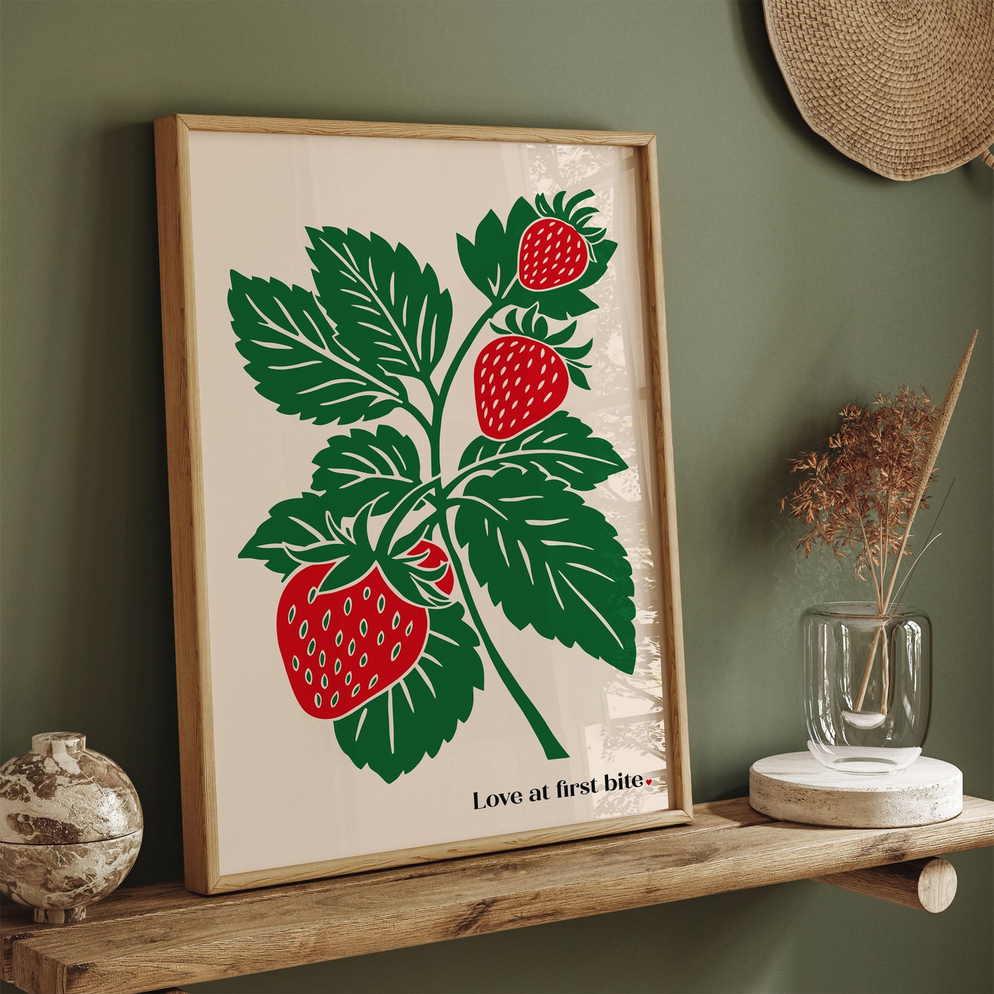 Love at first bite - Strawberry Art Print