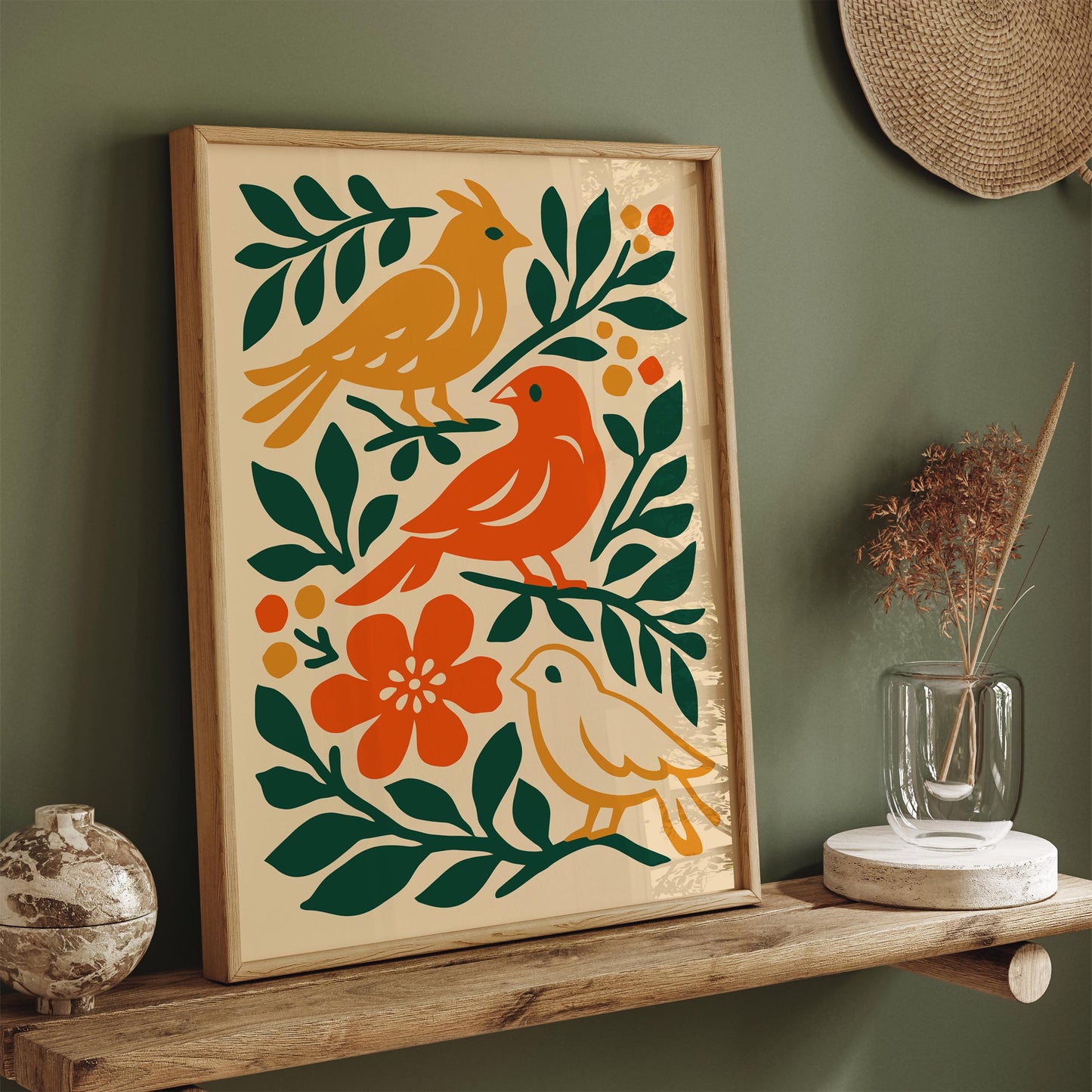 Country House Birds Poster