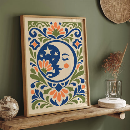 Cute Moon Poster - Kids Room Wall Art