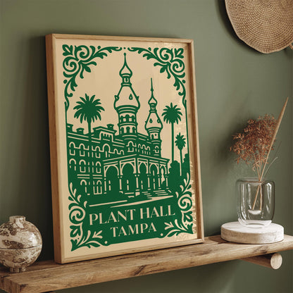 Plant Hall Tampa Vintage Travel Poster