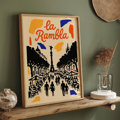 Barcelona La Rambla Travel Poster
