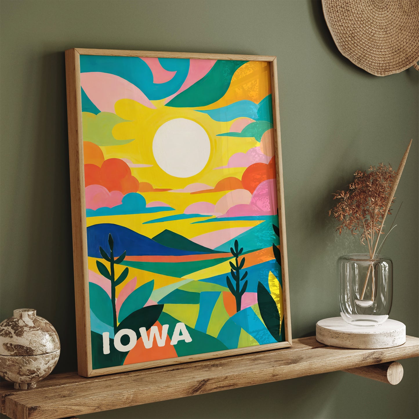 Timeless Iowa Art Print - Travel Poster Decor