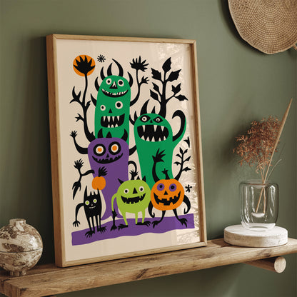 Colorful Monsters Art Print Kids Room Decor