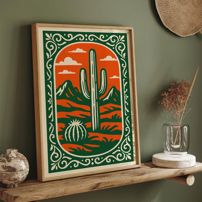 Sonoran Desert Poster - Cacti Plant Wall Art