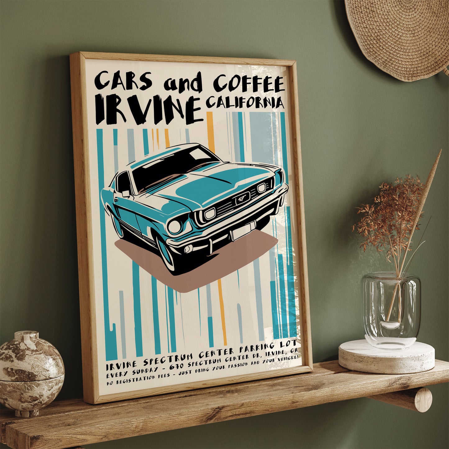 Cars and Coffee Retro Poster