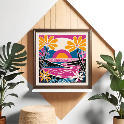 Colorful Tropical Hawaii Square Print