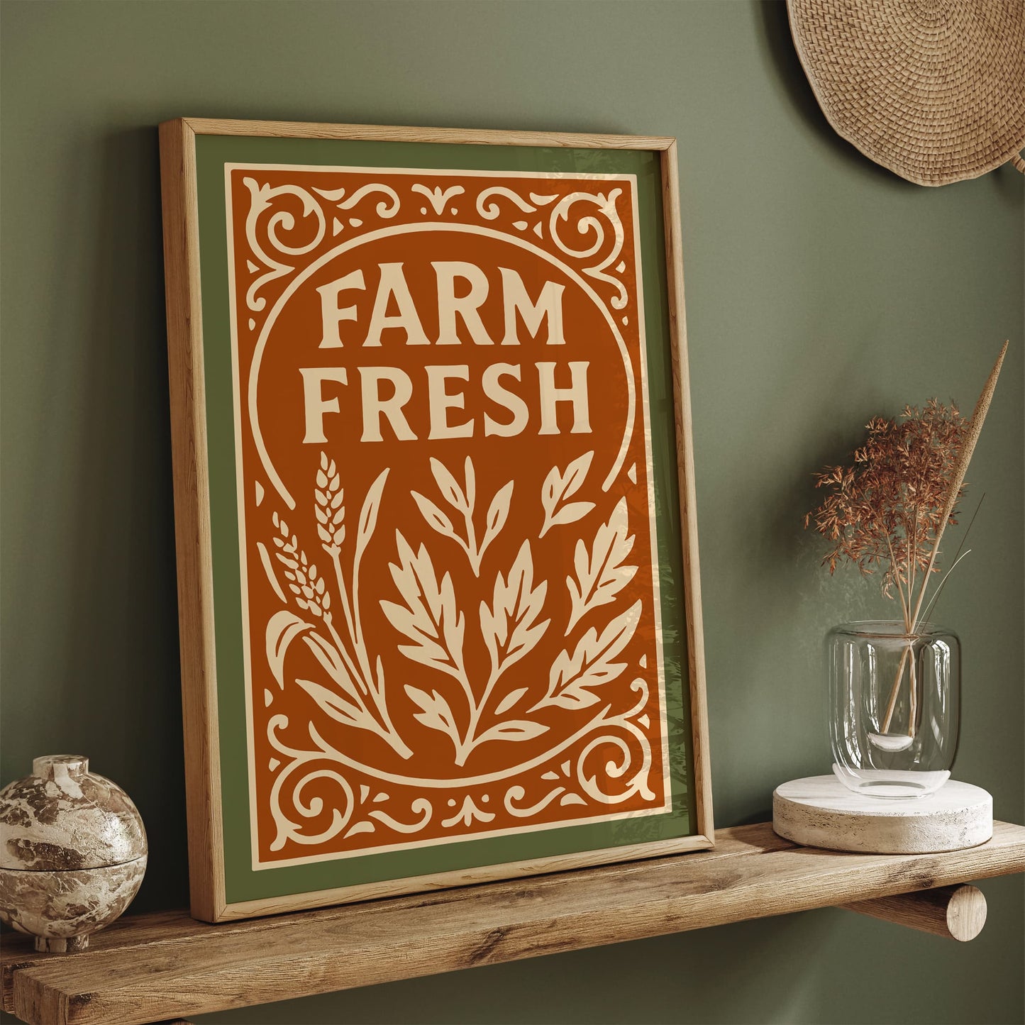 Farm Fresh Quote Poster - Farmhouse Wall Art Decor