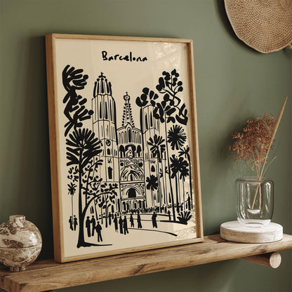 Barcelona Architecture Sketch Art Print