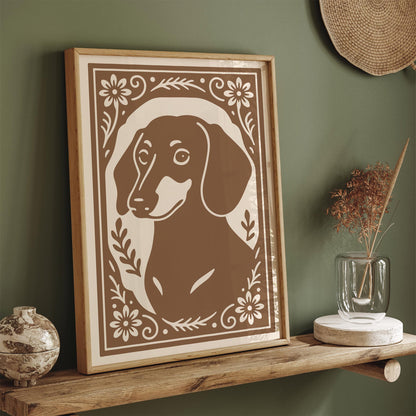 Dachshund Dog Elegant Portrait Poster