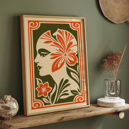 Art Deco Woman Portrait Poster