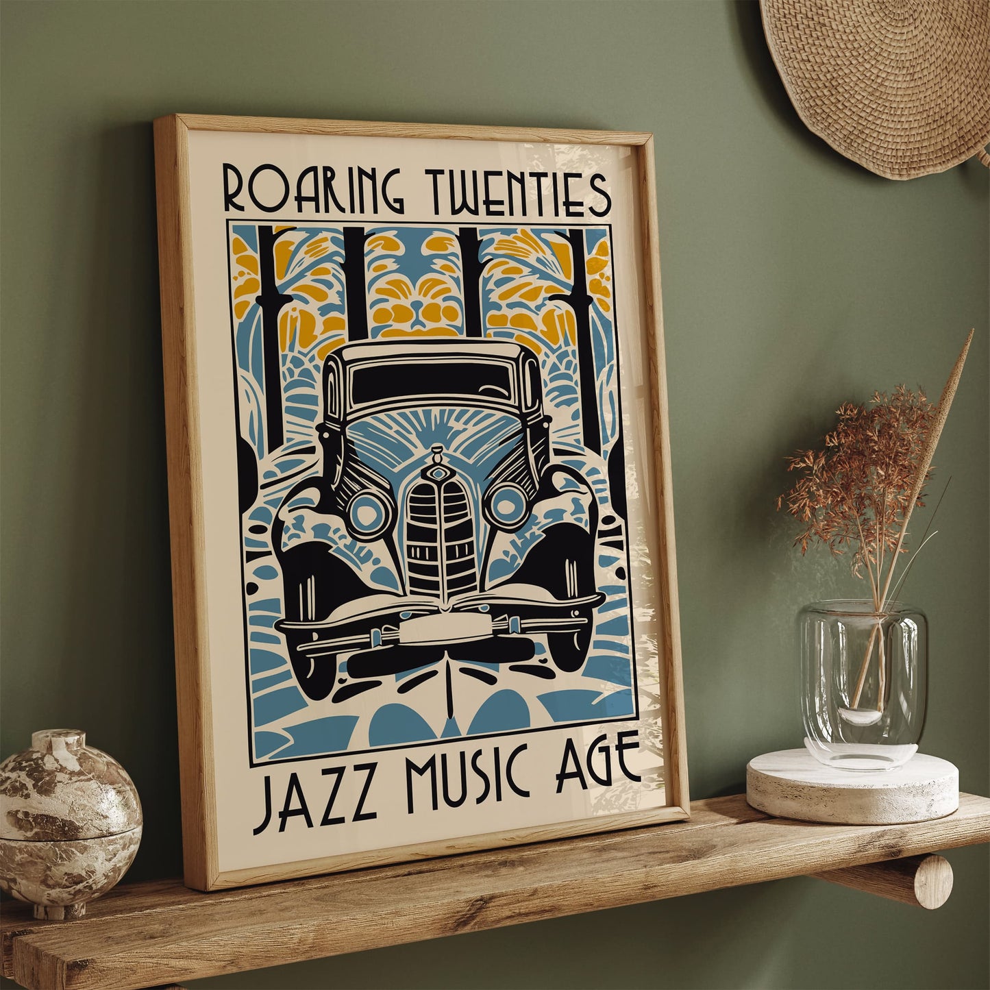 Roaring Twenties Poster - Jazz Music Vintage Car Art