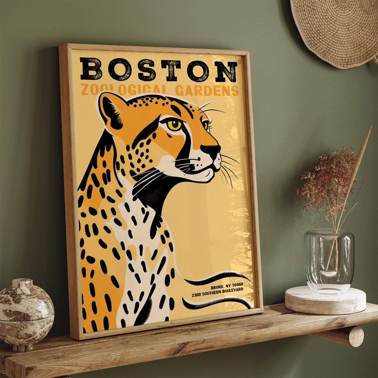 Boston Zoological Garden Cheetah Zoo Poster