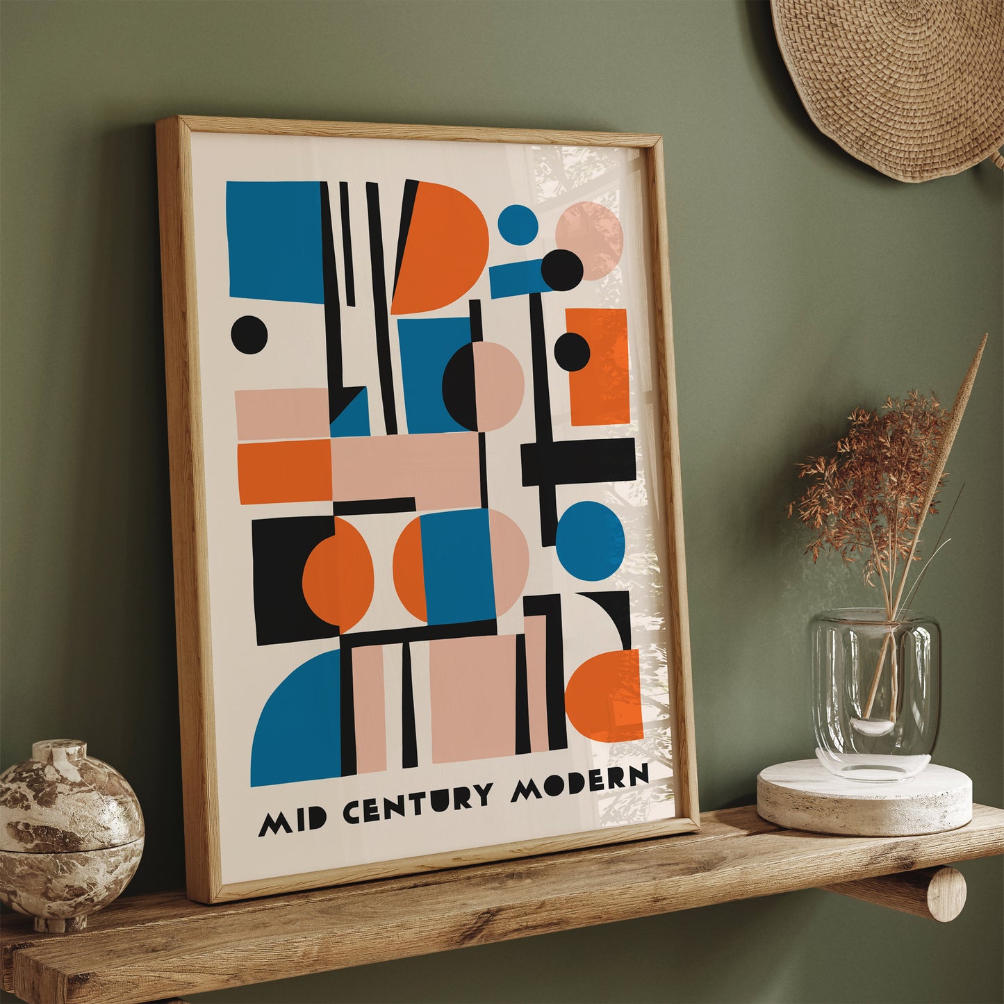 Mid Century Abstract Geometric Poster