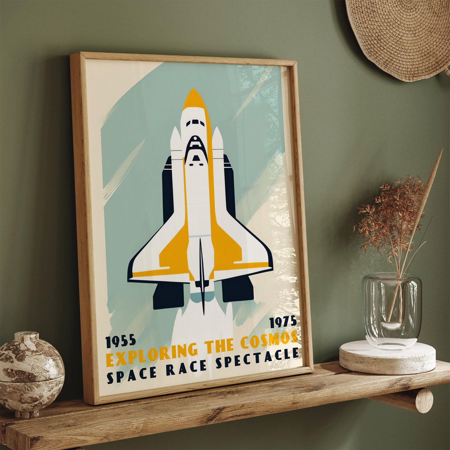 Space Race Retro Poster