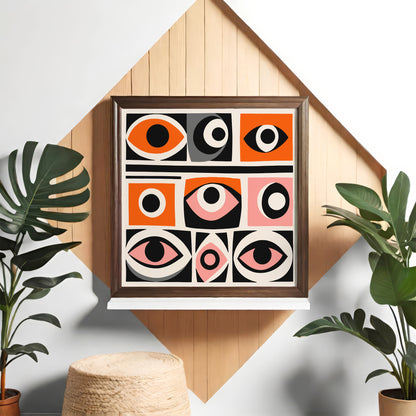 Mid Century Eyes Square Print 2024