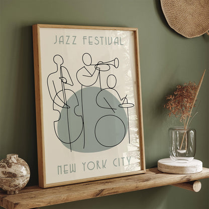 Jazz Festival NYC Poster - Modern Minimalist Music Art Print 2026