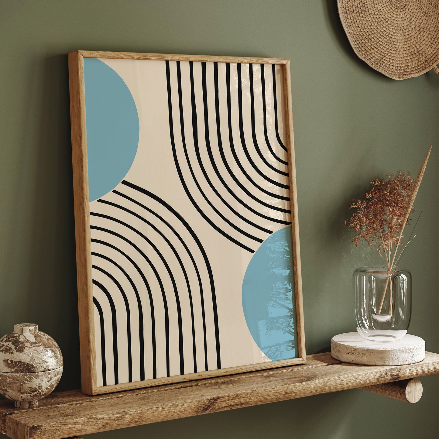 Mid Century Minimalist Bathroom Art Print