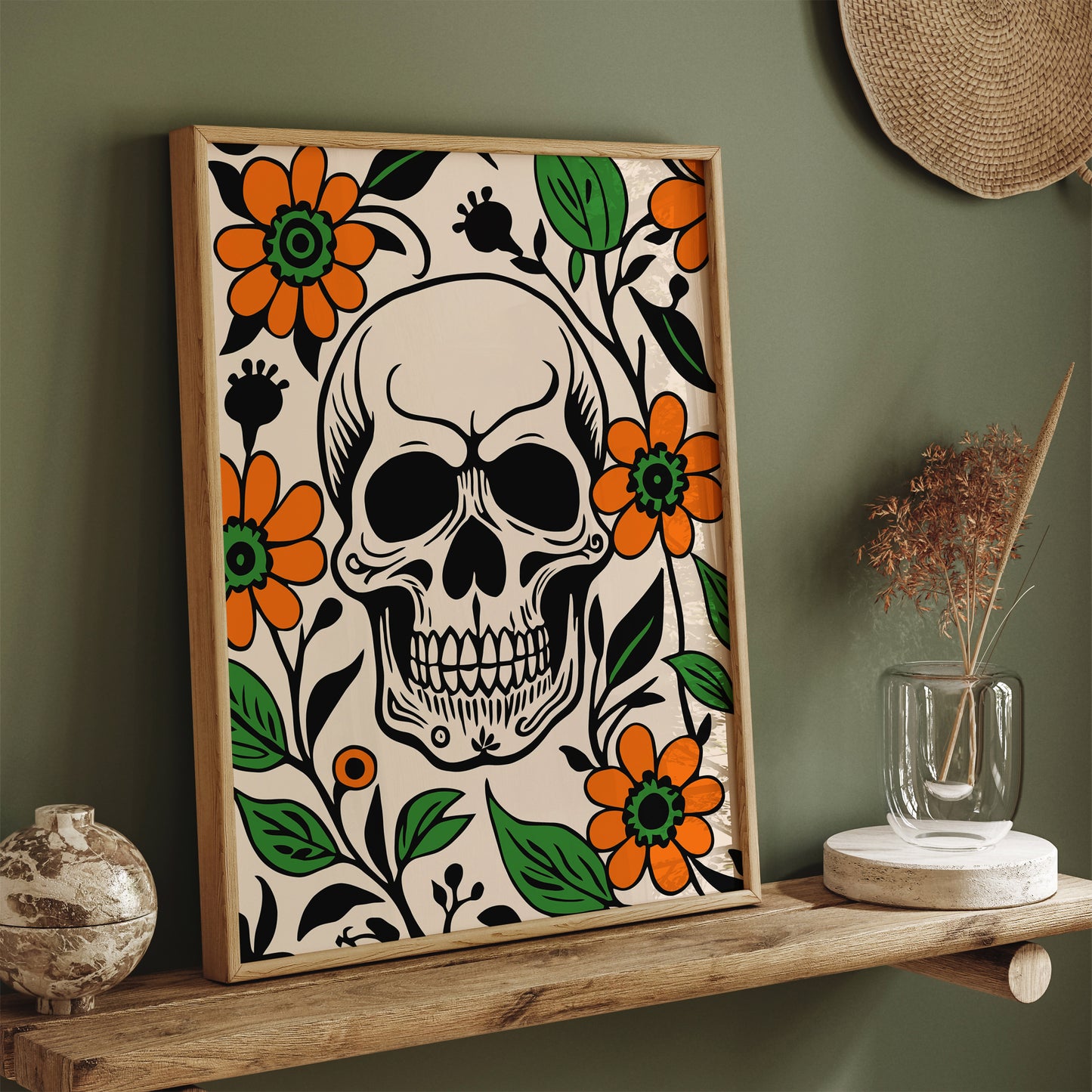 Santa Muerte Skull Poster 2024