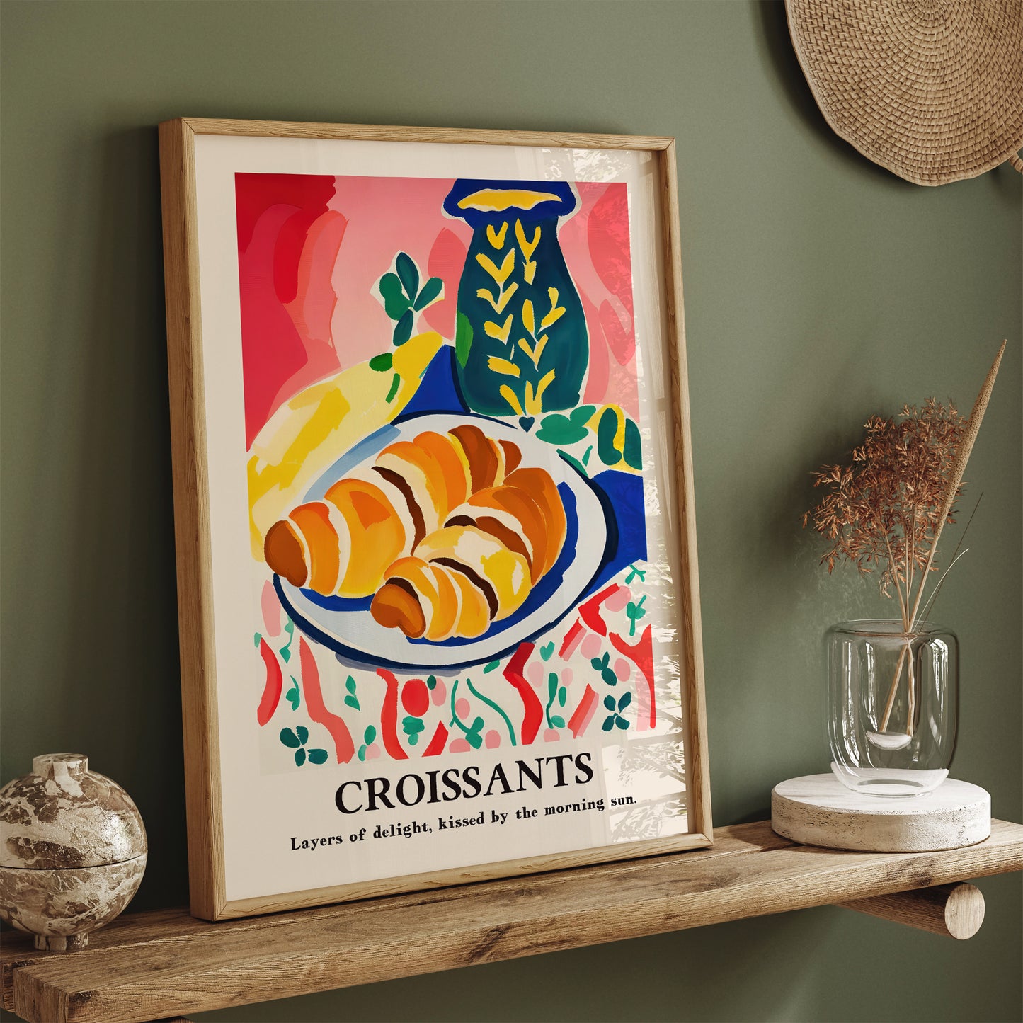 Croissants Watercolor Quote Art Print