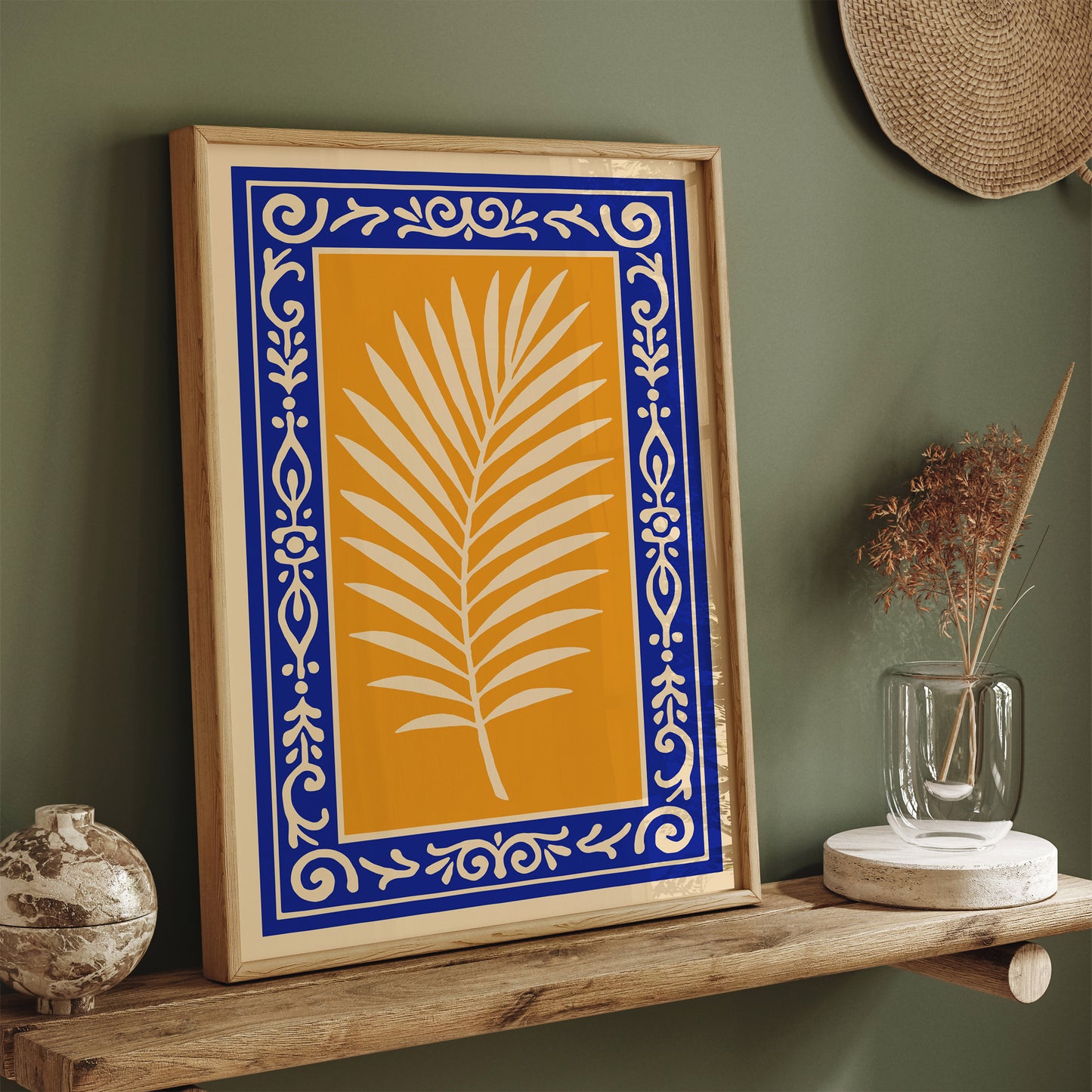 Palm Leaf Botanical Wall Art Print - Tropical Home Decor Poster