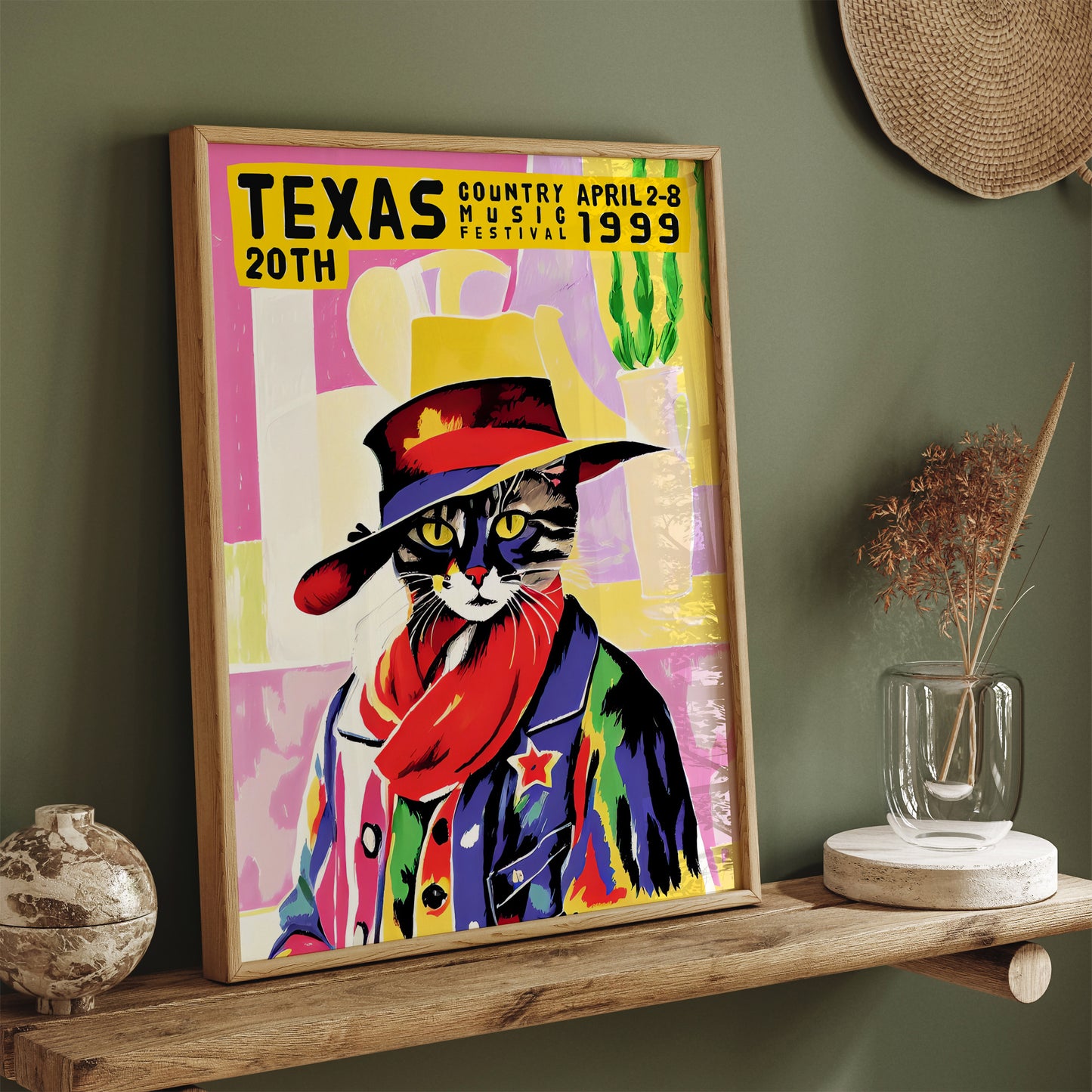 1999 Texas Country Music Cat Poster