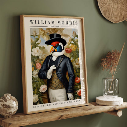 William Morris Vintage Bird & Floral Art Print