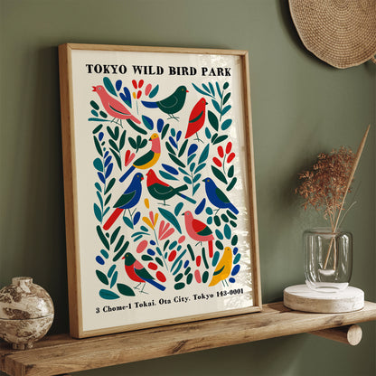 Tokyo Wild Bird Park Retro Poster