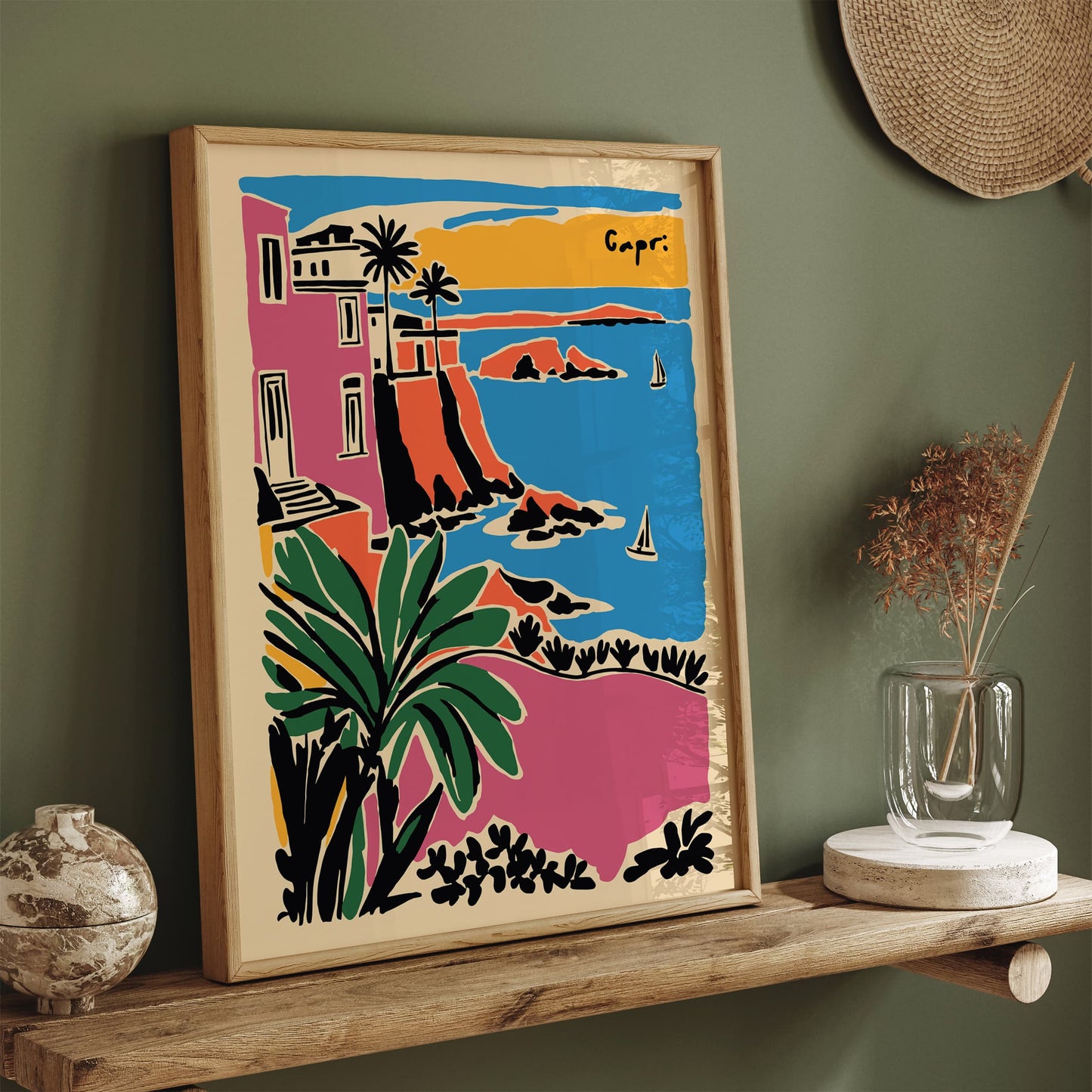 La Dolce Vita Capri Italy Colorful Poster