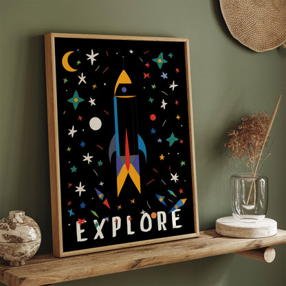 Explore Space Colorful Poster