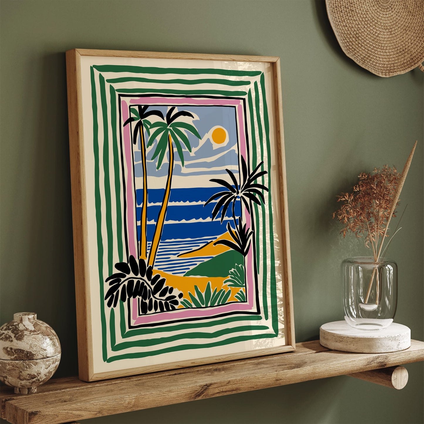 Tropical Landscape Eclectic Wall Art Print
