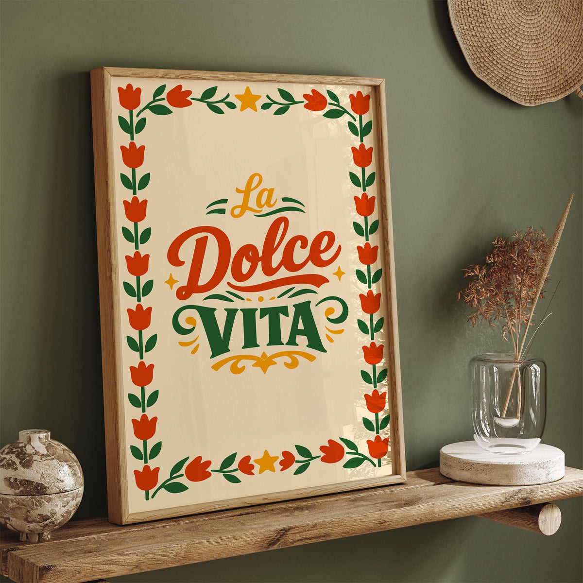 La Dolce Vita Italian Quote Poster